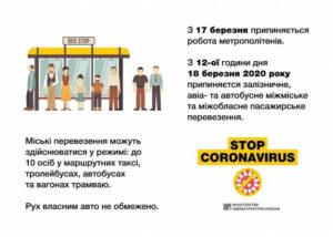 УРЯД ПРИЙНЯВ РІШЕННЯ ПРО ЗАБОРОНУ ПАСАЖИРСЬКИХ ПЕРЕВЕЗЕНЬ ТА ОБМЕЖИВ КІЛЬКІСТЬ УЧАСНИКІВ МАСОВИХ ЗАХОДІВ 10 ОСОБАМИ