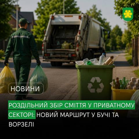 Роздільний збір сміття у приватному секторі: компанія «Крамар ЕКО» відкрила додатковий маршрут у Бучі та Ворзелі