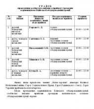 Г Р А Ф І К проведення особистого виїзного прийому громадян керівництвом Київської облдержадміністрації